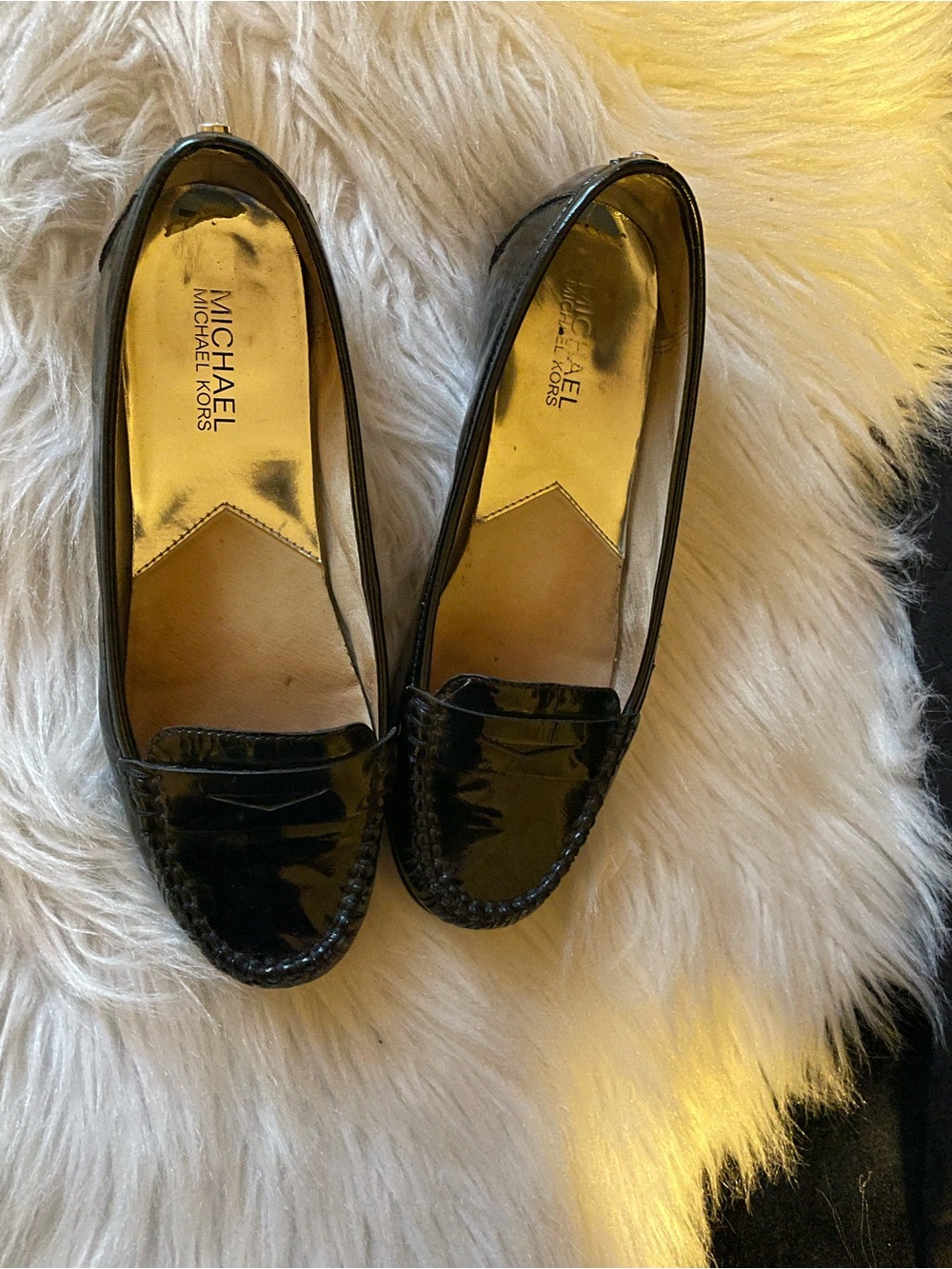 Michael Kors Black Patent Leather Slip-On Loafers